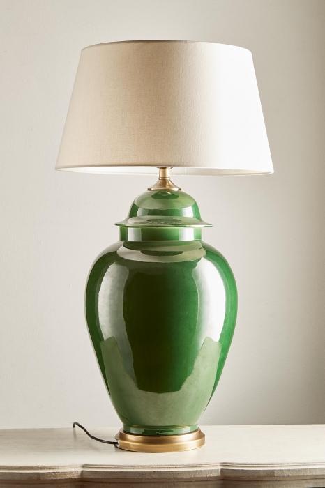 Fine Cotton Table Lamp Base in Emerald-abc