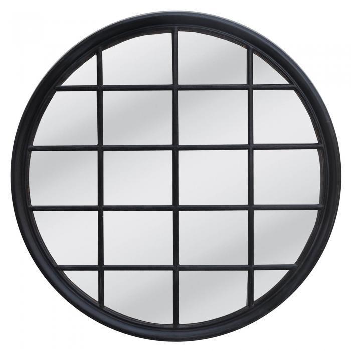 Hamptons Round Mirror 120x120cm Black-abc