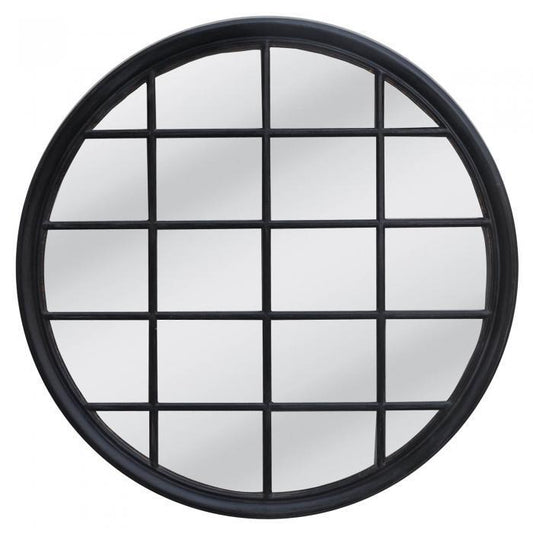 Hamptons Round Mirror 120x120cm Black-abc