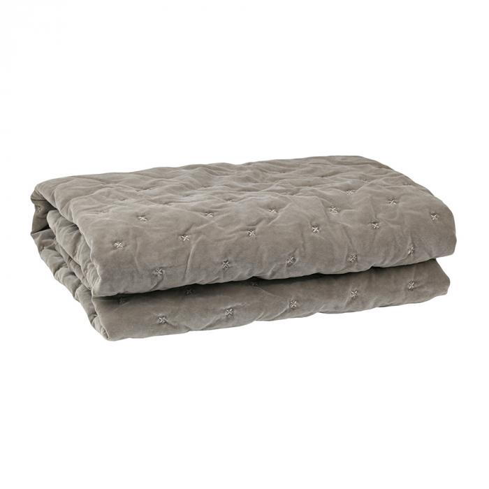 Velvet Quilted Throw Taupe-abc