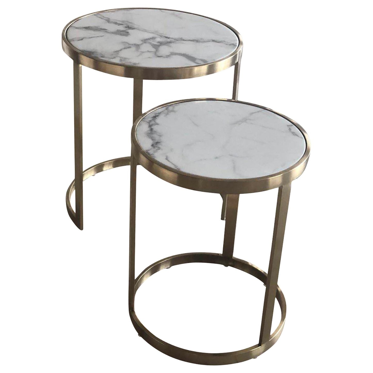 Splendour Side Table Set White Marble-abc