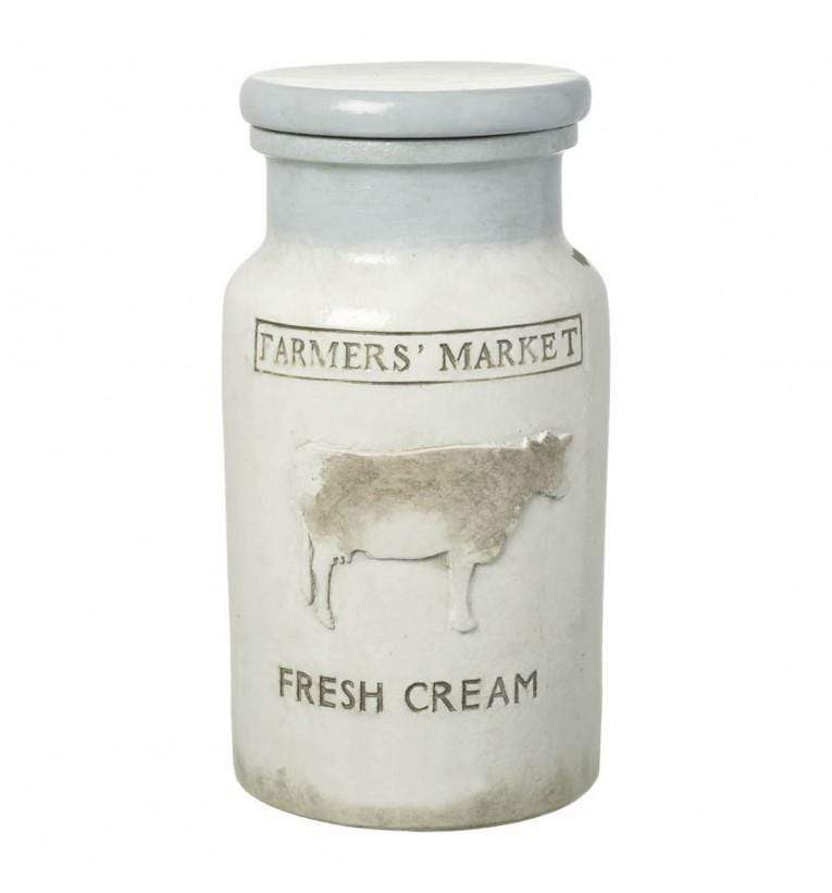 Cream Jar with Lid Cream & Blue-abc