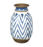 Mykinos Vase White and Blue Small-abc