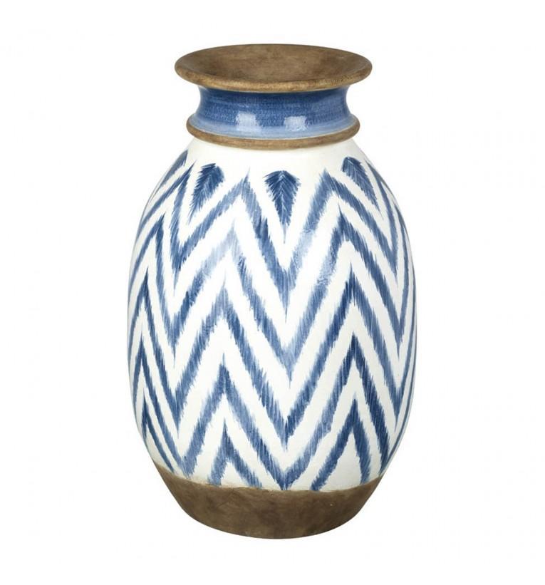 Mykinos Vase White and Blue Small-abc