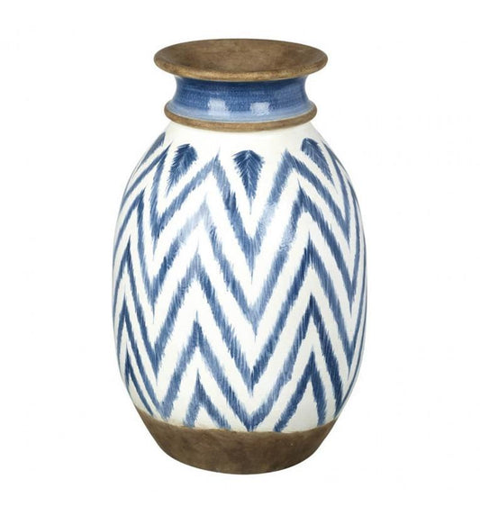 Mykinos Vase White and Blue Small-abc