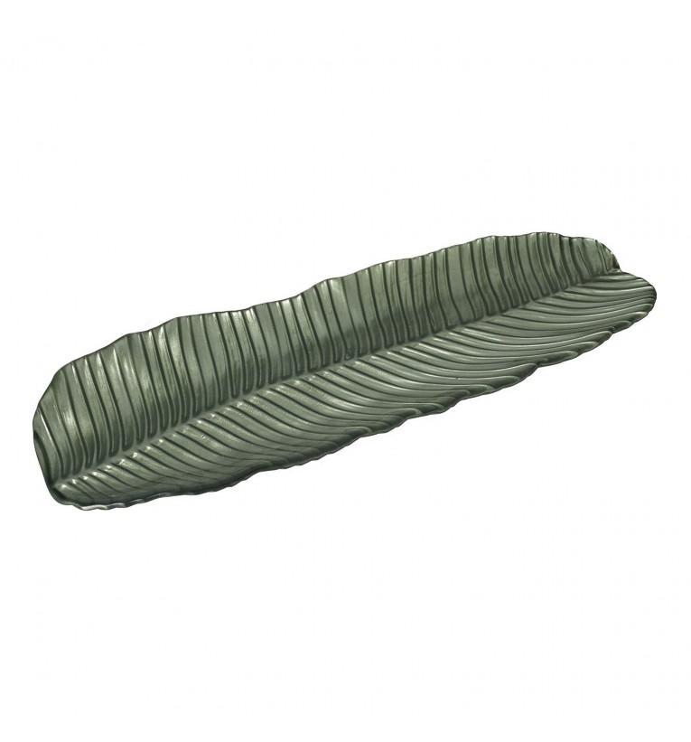 Banana Leaf Green Glass Plate-abc