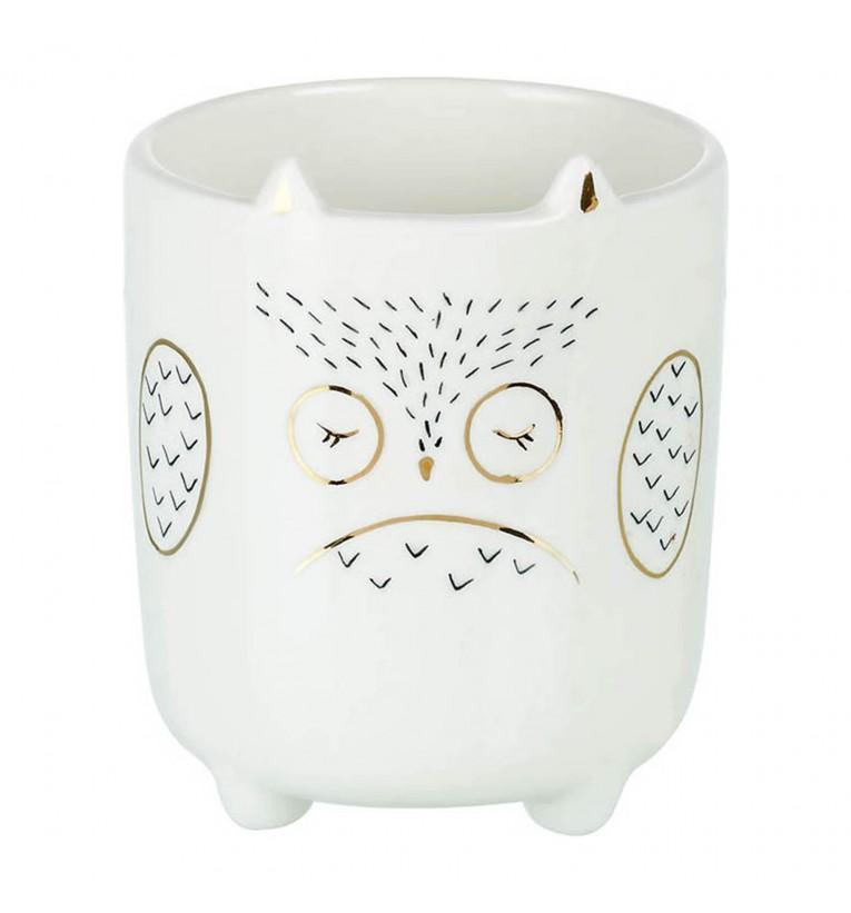 Owl Pot White-abc