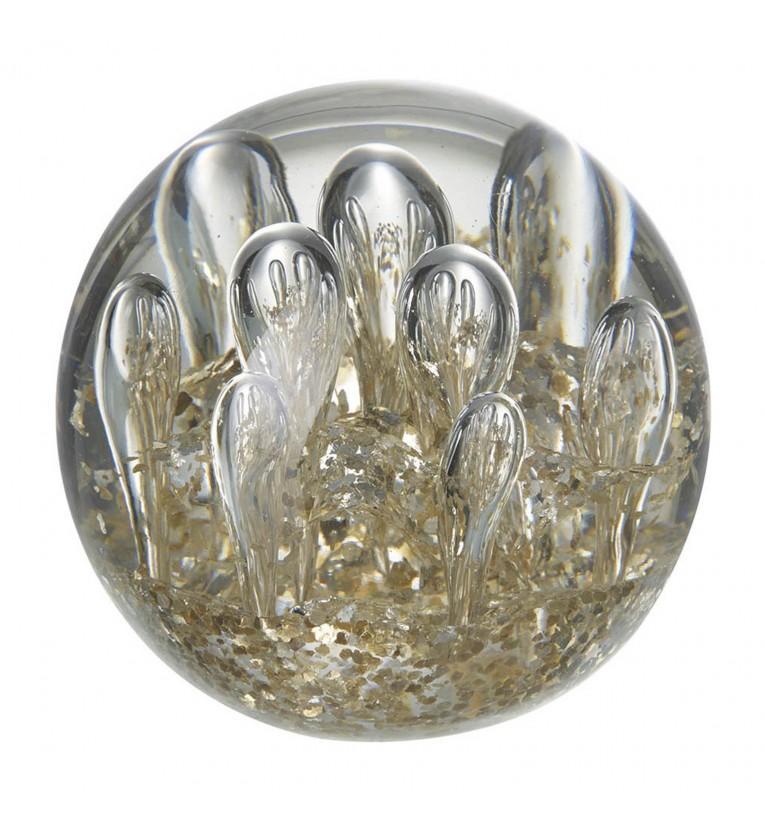 Bubbles Paperweight Clear and Gold-abc
