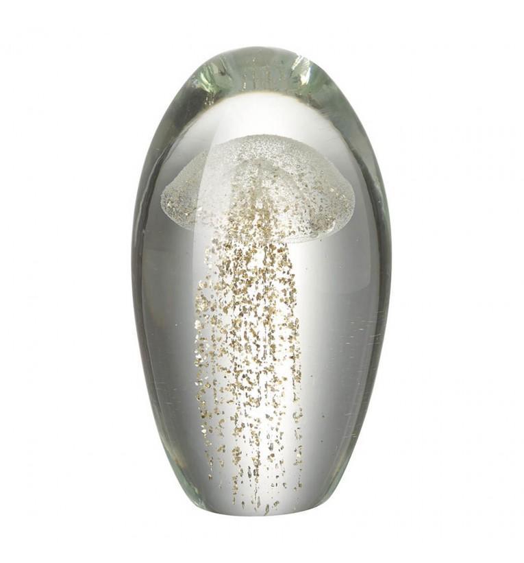 Jellyfish Paperweight Clear and Gold-abc