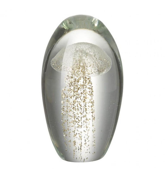 Jellyfish Paperweight Clear and Gold-abc