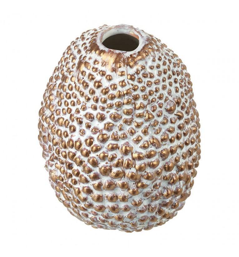 Organic Vase Bronze and White Small-abc