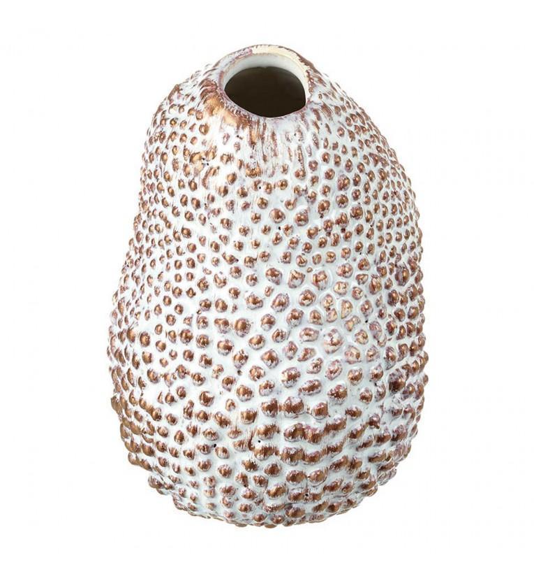 Organic Vase Bronze and White Medium-abc