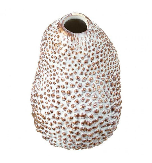 Organic Vase Bronze and White Medium-abc