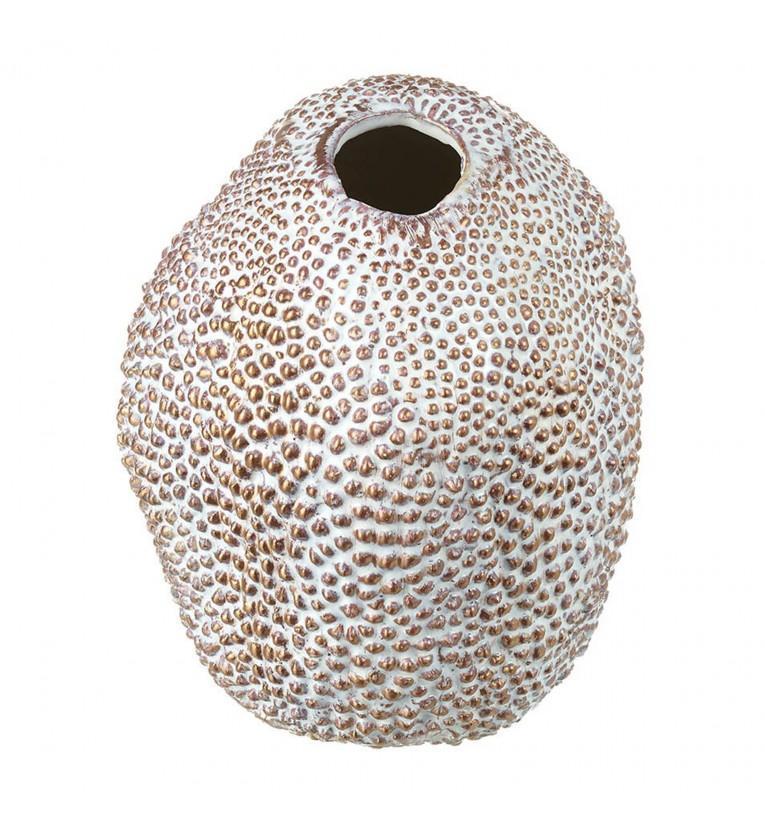Organic Vase Bronze and White Large-abc