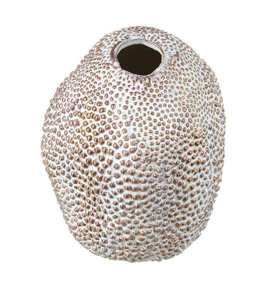 Organic Vase Bronze and White Large-abc