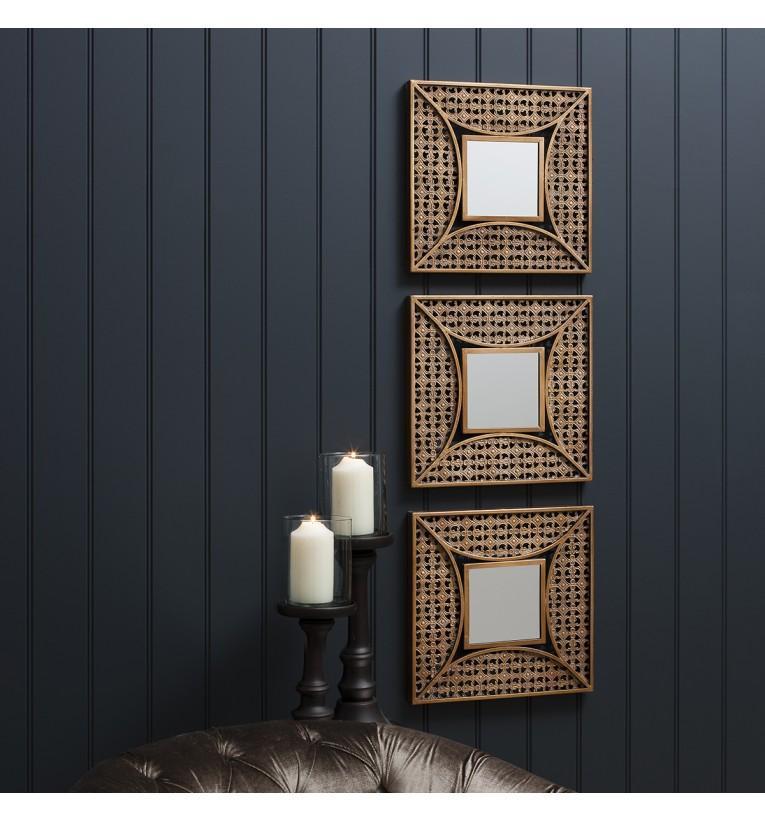 Abbotsford Aged Gold Mirror - Set Of Three-abc