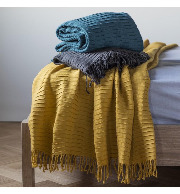 Linear Pleat Throw Teal 1300x1800mm-abc