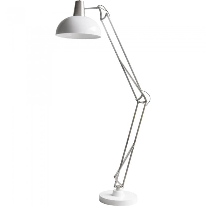 Walden Floor Lamp Brushed Nickle and White 1700mm-abc