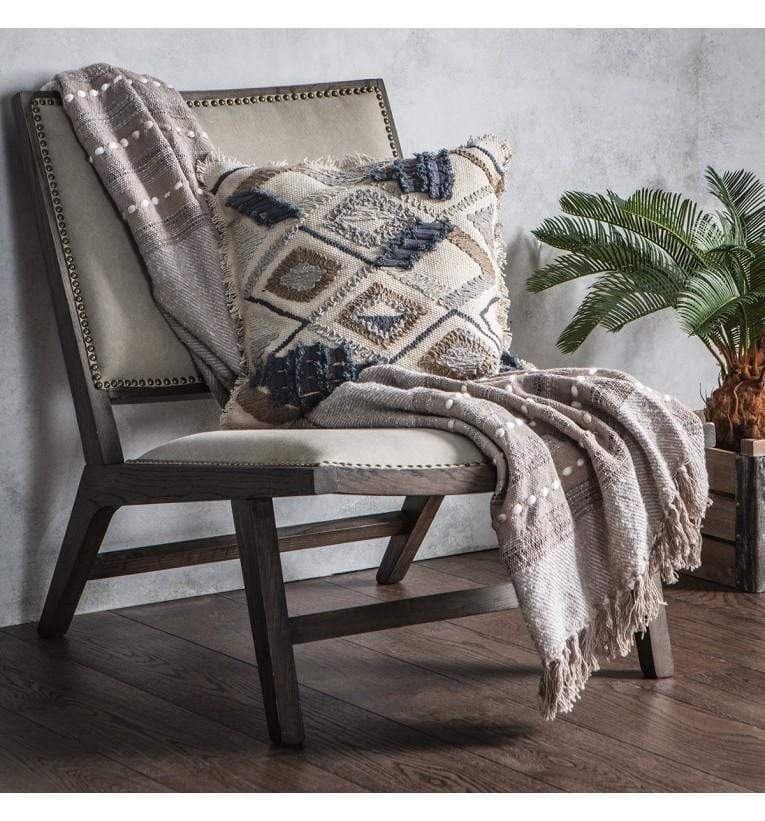 Nador Natural Hand Embellished Throw-abc