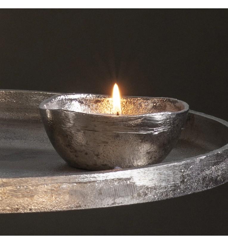 Dollana Round Candle Silver-abc