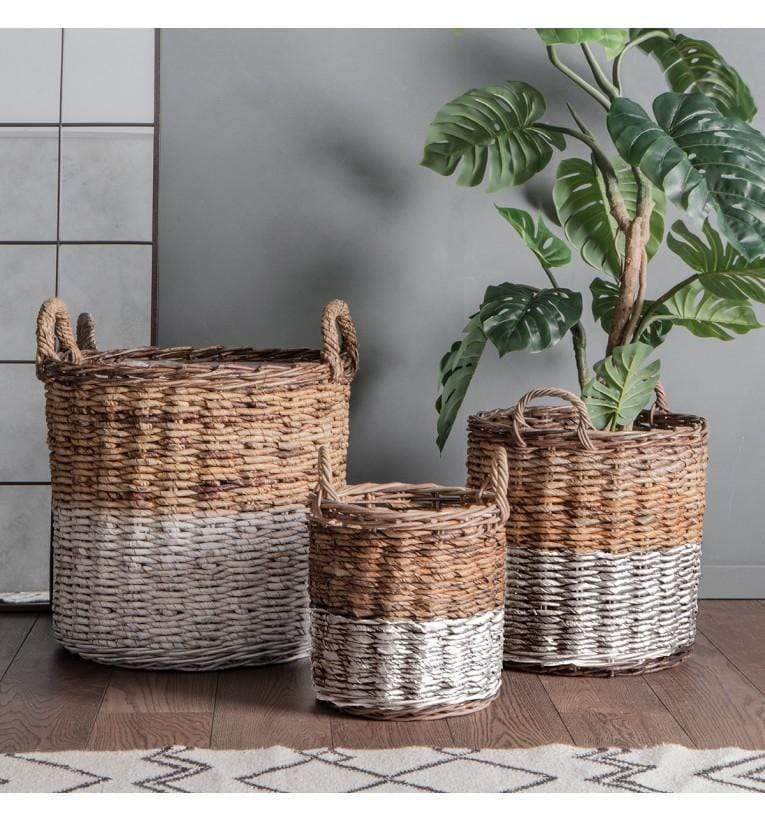 Ramon Baskets White and Natural (Set of 3)-abc