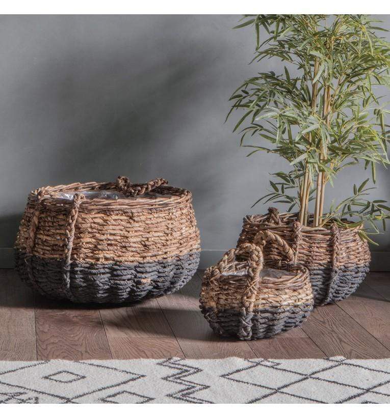 Elorza Baskets Black and Natural (Set of 3)-abc