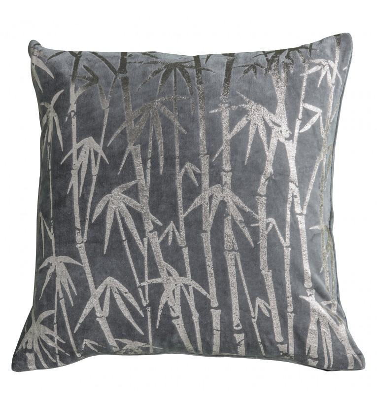 Bamboo Palm Metallic Cushion Grey-abc