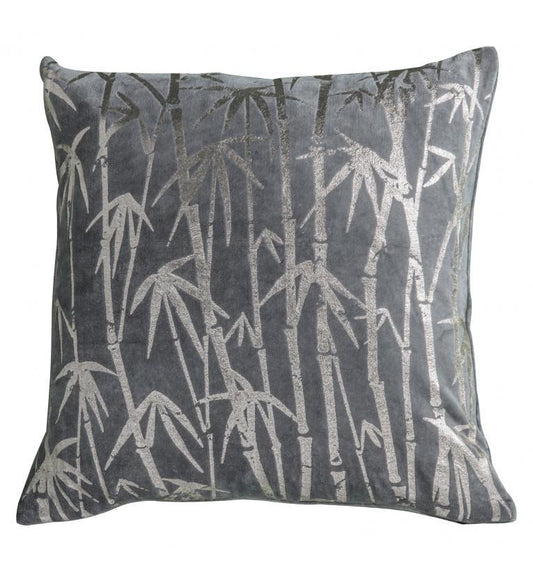 Bamboo Palm Metallic Cushion Grey-abc