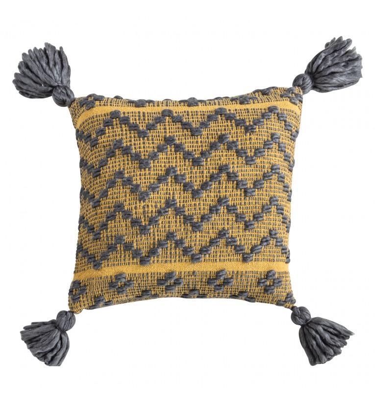 Weave Cushion Ochre-abc