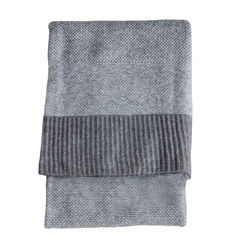 Knitted 2 Tone Throw Grey-abc