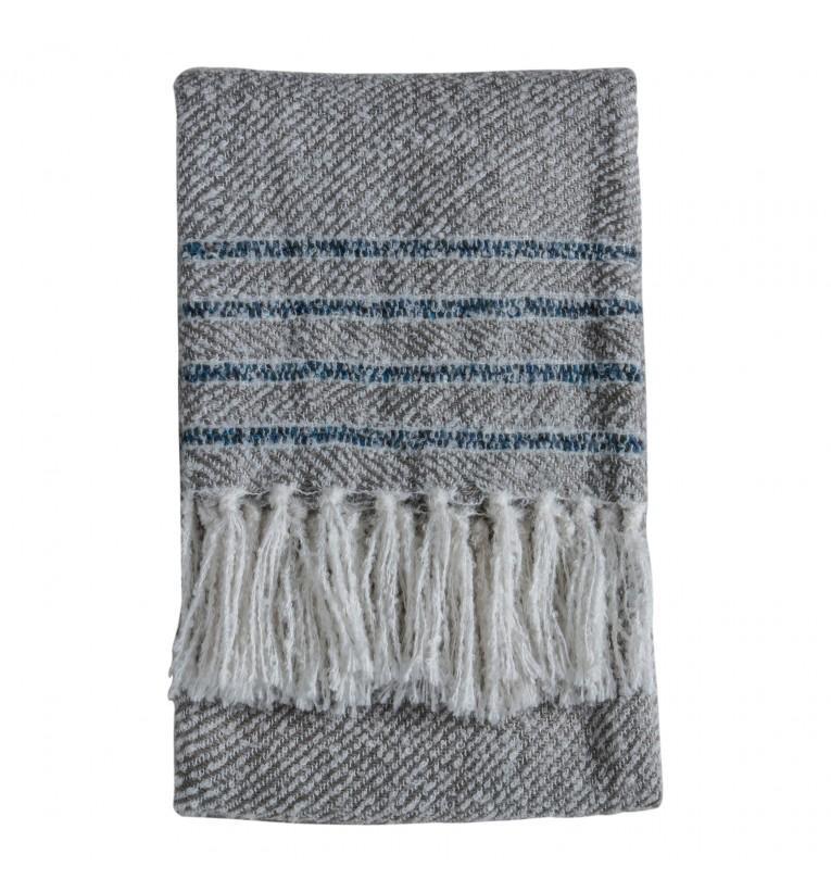 Border Stripe Throw Grey-abc