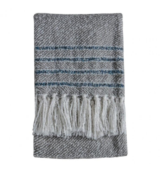 Border Stripe Throw Grey-abc