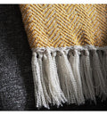 Faux Mohair Chevron Throw Ochre-abc