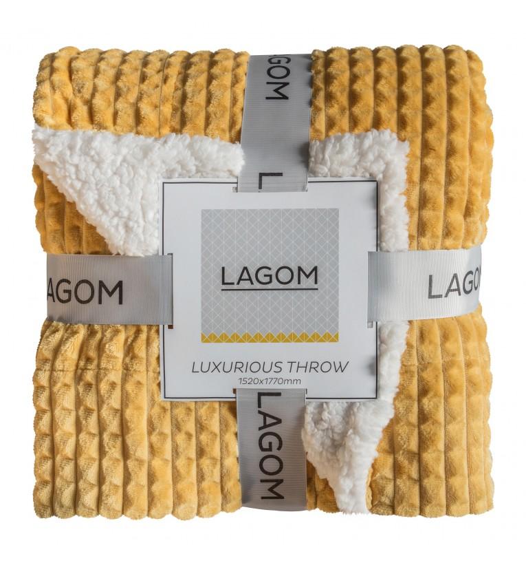 Embossed Sherpa Throw - Ochre-abc