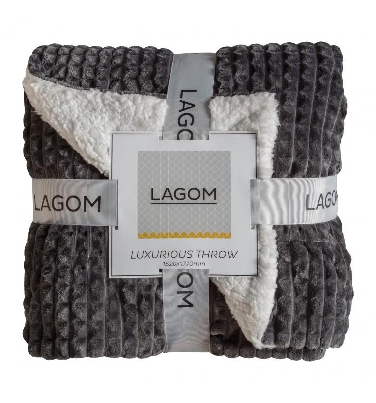Embossed Sherpa Throw - Charcoal-abc