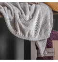 Chevron Flannel Fleece Throw Grey-abc