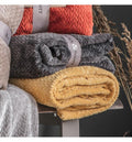 Chevron Flannel Fleece Throw Ochre-abc
