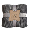Flannel Fleece Throw - Charcoal-abc