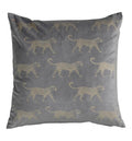 Leopard Print Velvet Cushion Grey-abc