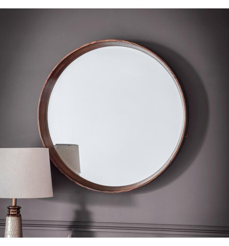 Keaton Round Mirror Walnut-abc