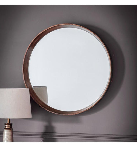 Keaton Round Mirror Walnut-abc