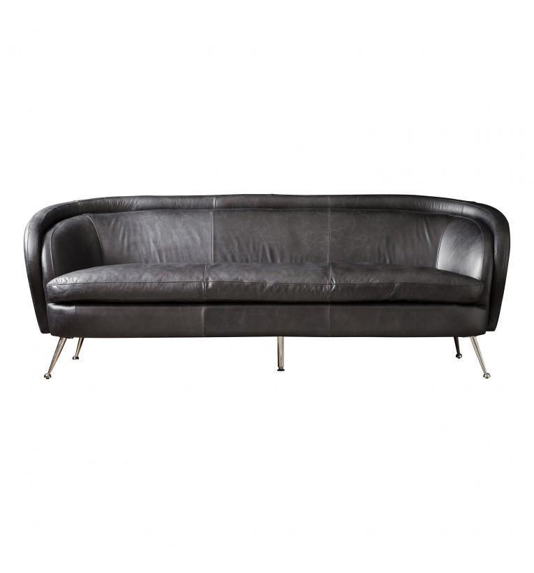 Tiki Sofa Black Leather-abc