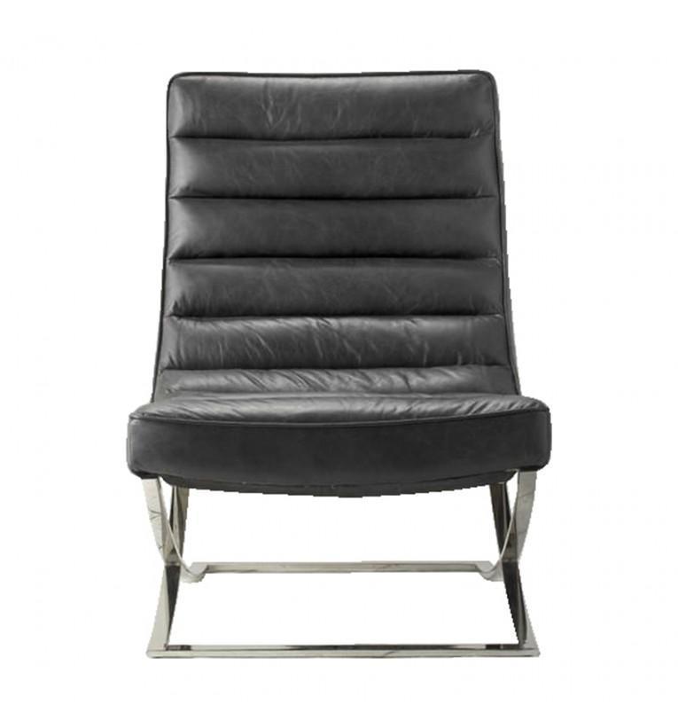 Coli Lounger Black Leather-abc