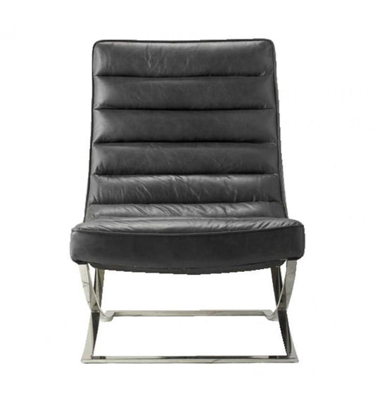 Coli Lounger Black Leather-abc