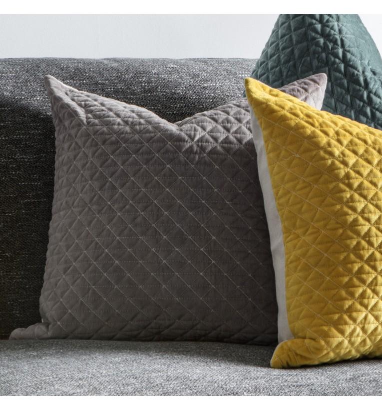 Diamond Quilted Cushion Silver-abc