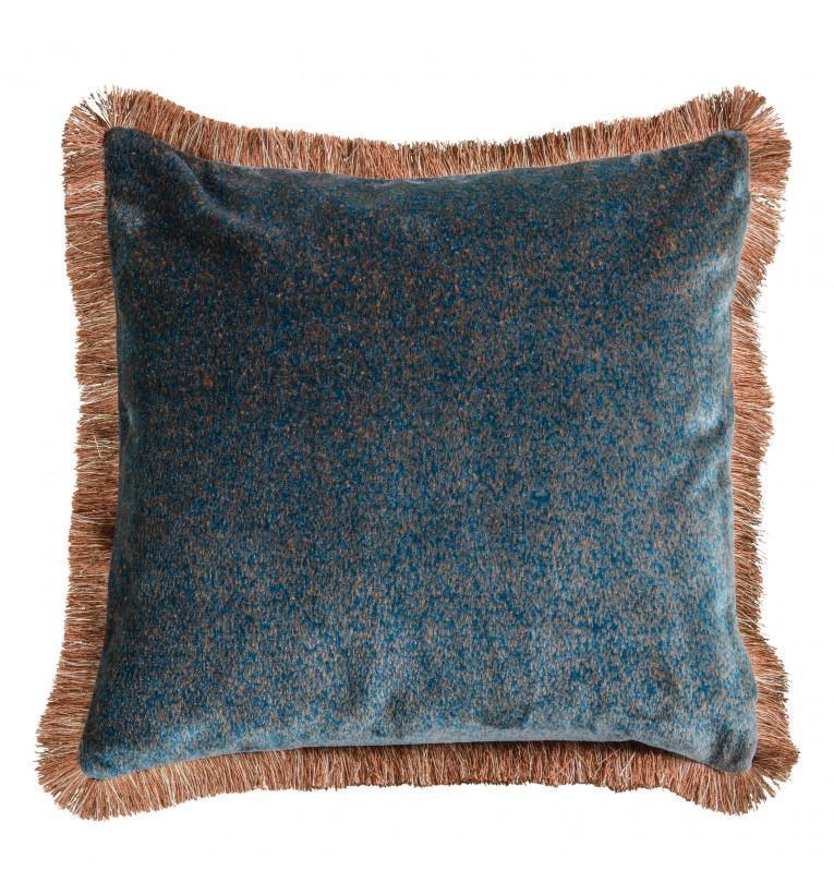 Mottled Velvet Cushion Teal-abc