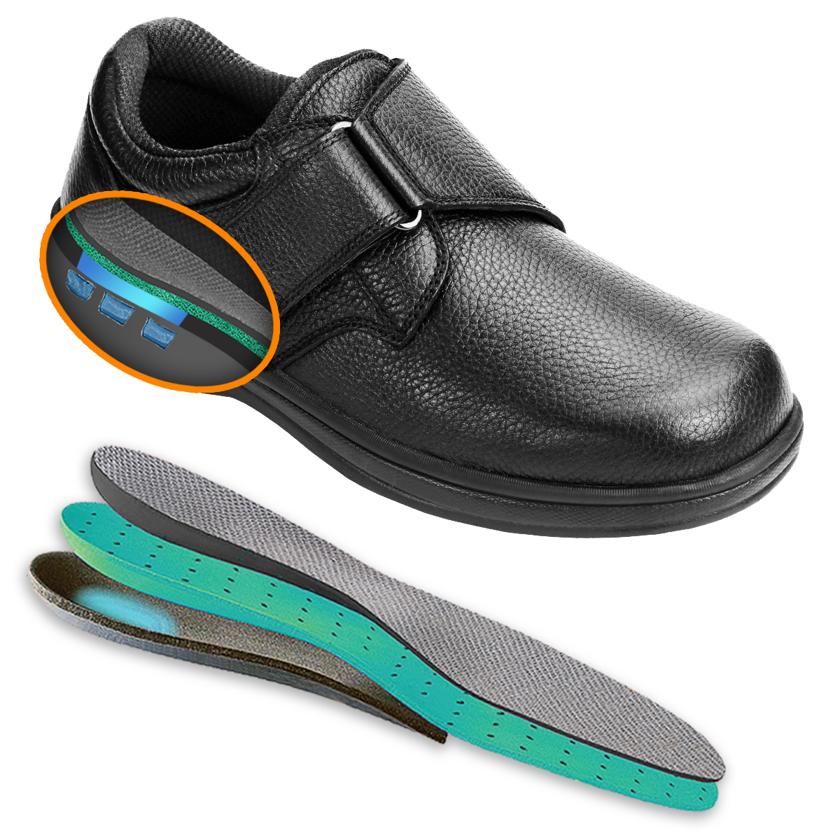 Broadway - Black Orthotic Shoe-abc