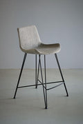 Brooklyn Kitchen Counter Stool - Light Grey/Black - Fabric Upholstered Kitchen Counter Stool-abc