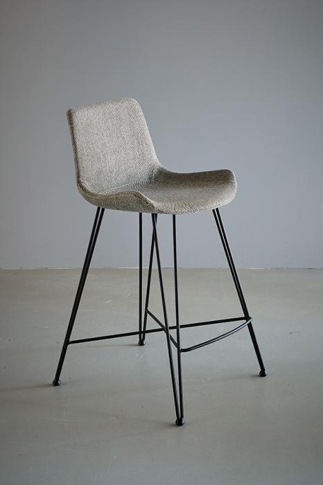 Brooklyn Kitchen Counter Stool - Light Grey/Black - Fabric Upholstered Kitchen Counter Stool-abc