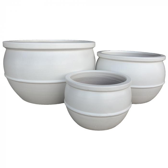 Ruen Planter Set/3 White-abc